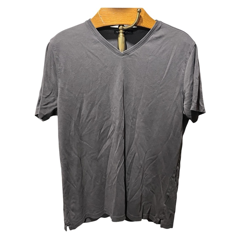 Robert Barakett Charcoal V-Neck T-Shirt Large